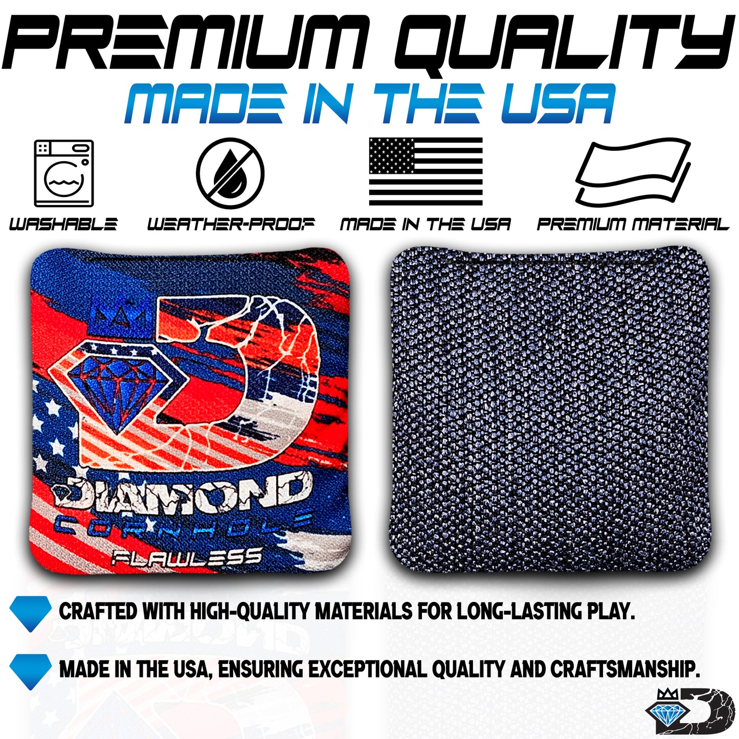Diamond Cornhole | Flawless Series | Competition Cornhole Bags | Set of 4