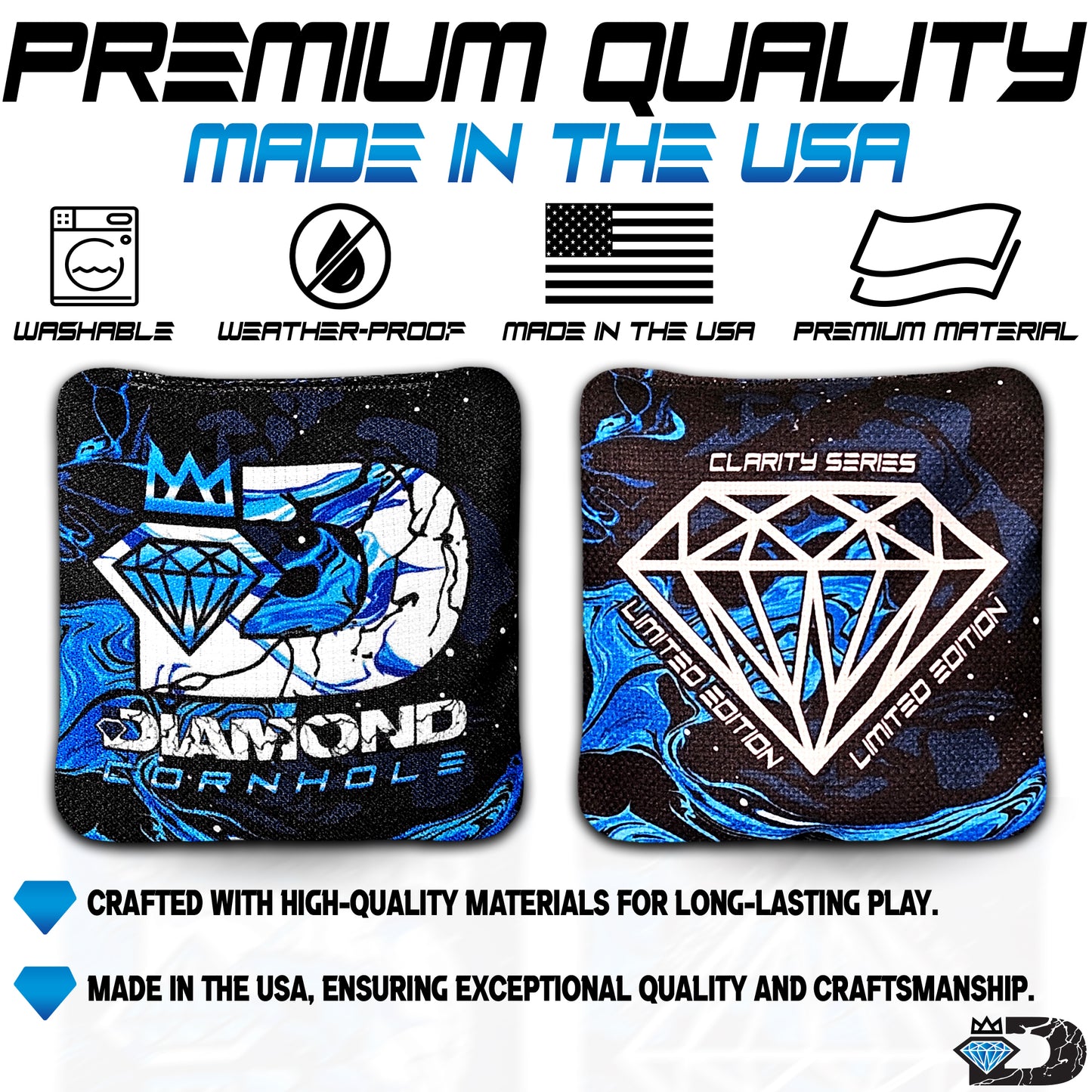 Diamond Cornhole | Clarity Series | Competition Cornhole Bags | Set of 4