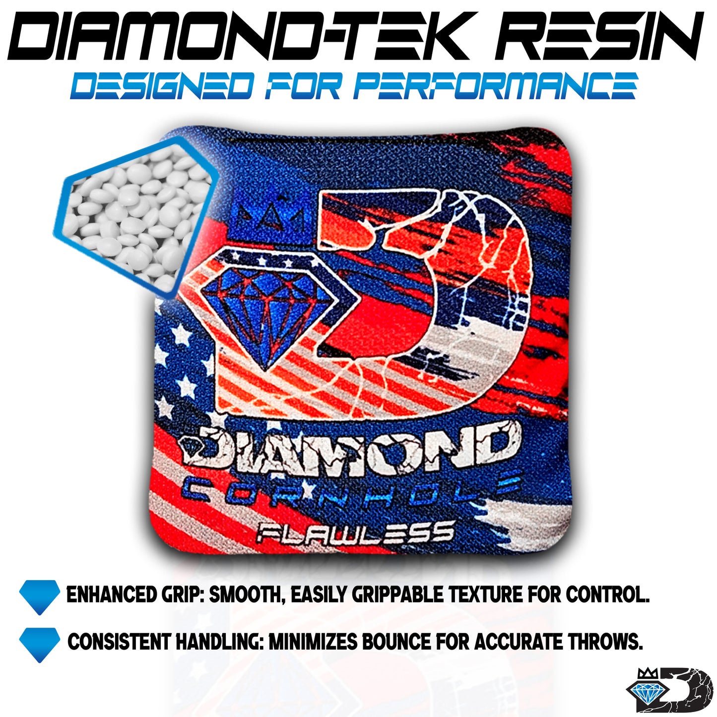 Diamond Cornhole | Flawless Series | Competition Cornhole Bags | Set of 4