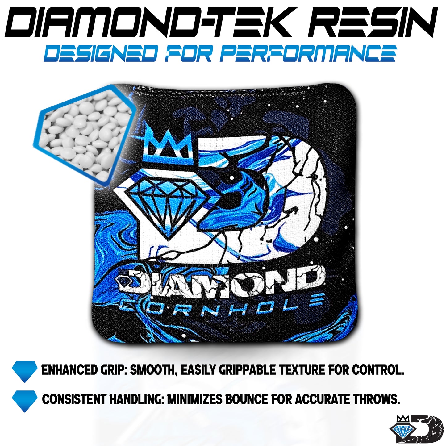 Diamond Cornhole | Clarity Series | Competition Cornhole Bags | Set of 4